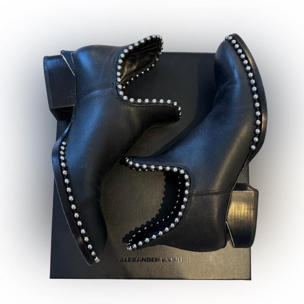 Alexander Wang | Kori Studded Cut Out Ankle Boot Black- size 38